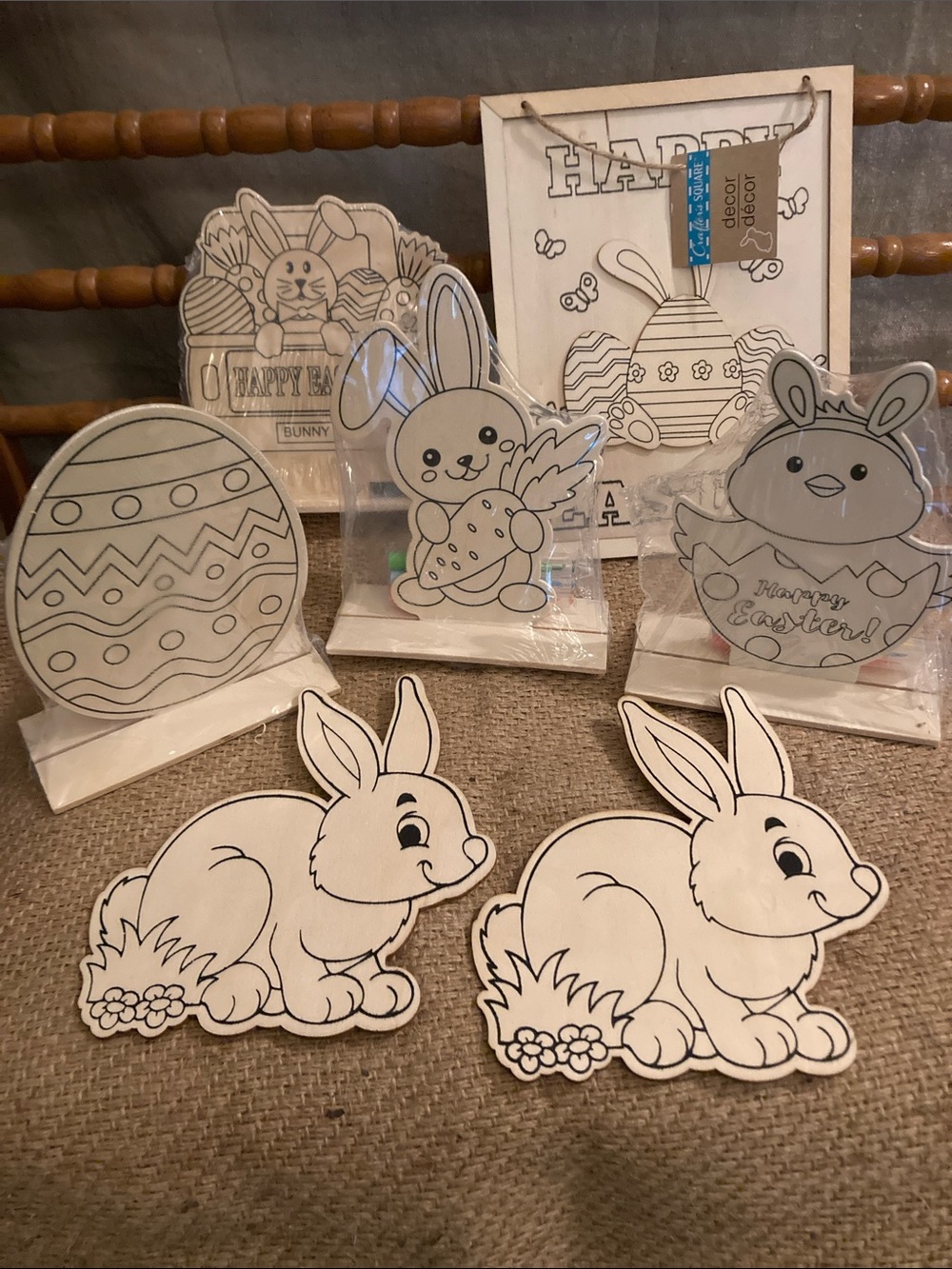Bundle of paintable wood Easter items